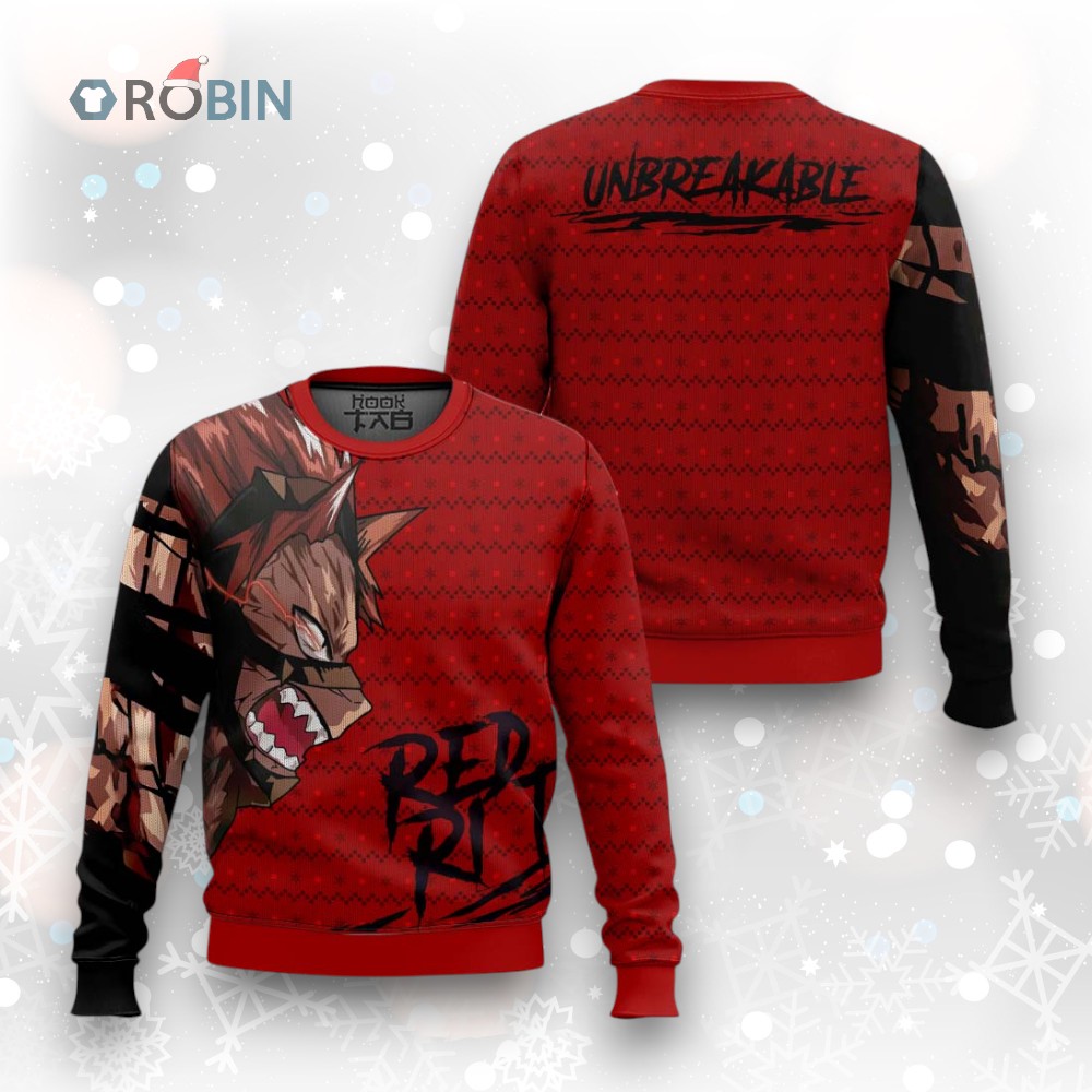 3D Anime My Hero Academia Unbreakable Red Riot Ugly Christmas Sweater 3D Anime My Hero Academia Unbreakable Red Riot Ugly Christmas Sweater