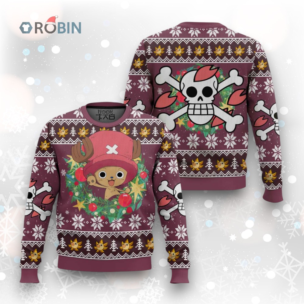 3D Anime One Piece Christmas Tony Tony Chopper Ugly Christmas Sweater 3D Anime One Piece Christmas Tony Tony Chopper Ugly Christmas Sweater