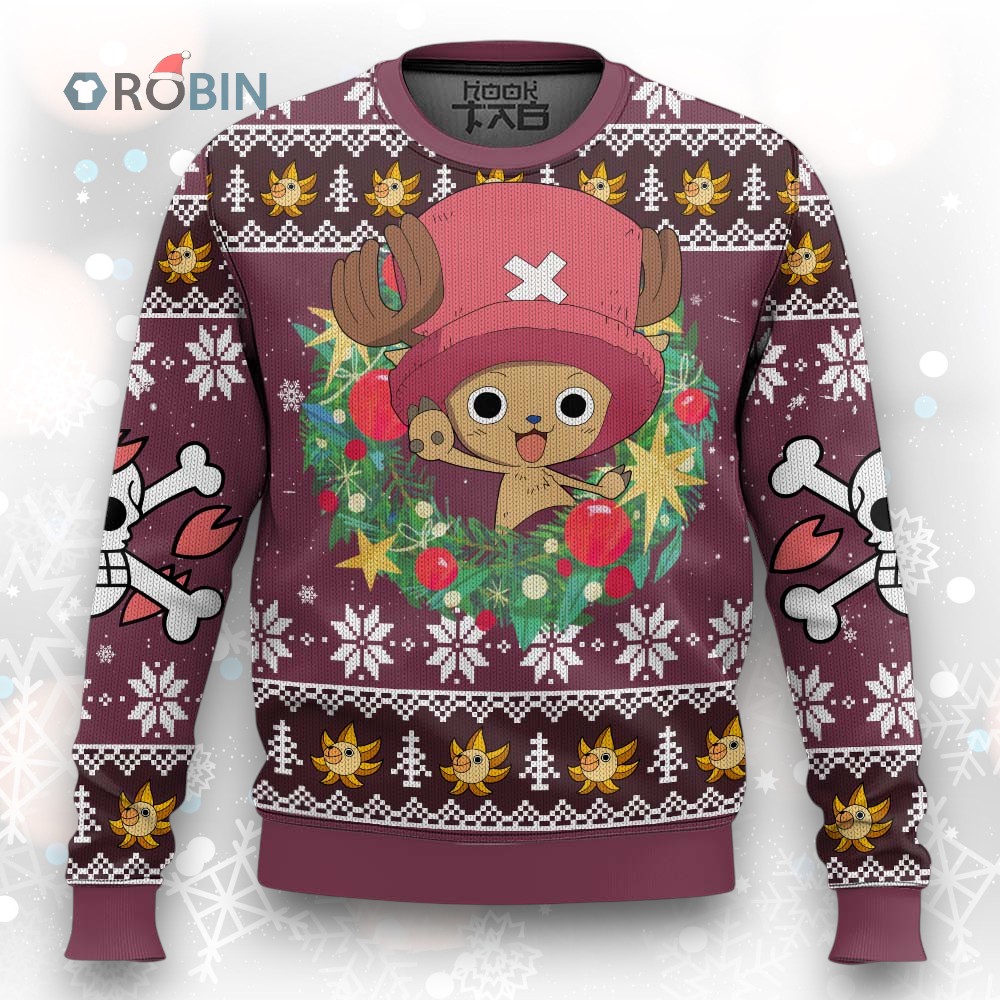 3D Anime One Piece Christmas Tony Tony Chopper Ugly Christmas Sweater 3D Anime One Piece Christmas Tony Tony Chopper Ugly Christmas Sweater