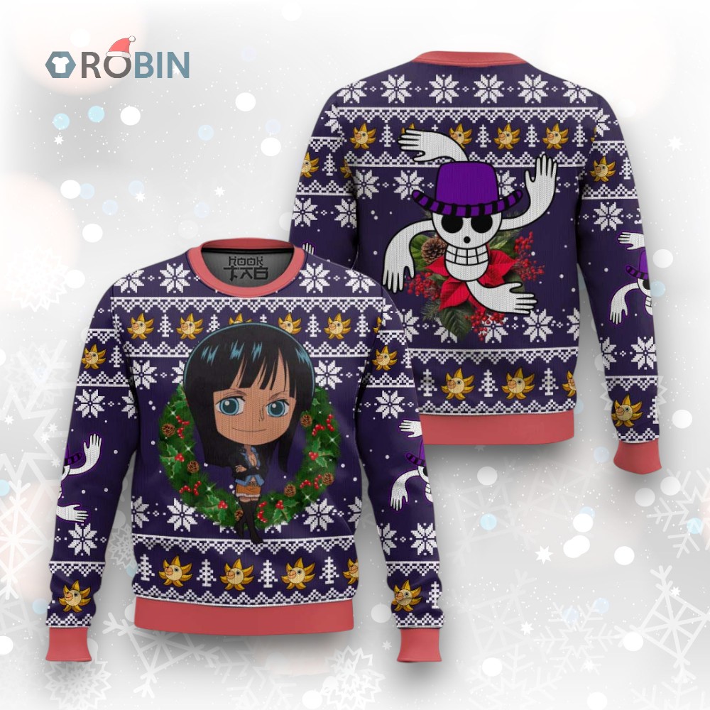 3D Anime One Piece Nico Robin Custom Ugly Christmas Sweater 3D Anime One Piece Nico Robin Custom Ugly Christmas Sweater
