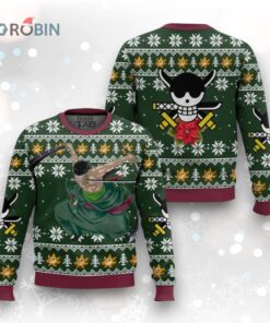3D Anime One Piece Roronoa Zoro Swords Fandom Ugly Christmas Sweater