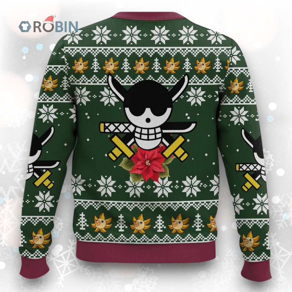 3D Anime One Piece Roronoa Zoro Swords Fandom Ugly Christmas Sweater 3D Anime One Piece Roronoa Zoro Swords Fandom Ugly Christmas Sweater