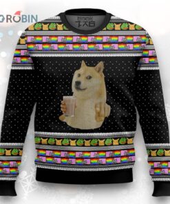 3D Choccy Milk Meme Doge Ugly Christmas Sweater