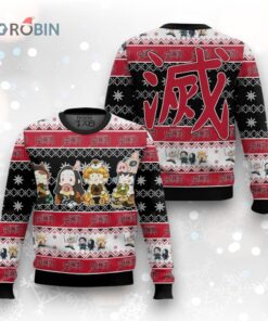 3D Demon Slayer Tanjiro & Friends Ugly Christmas Sweater   Anime Fandom Gift 3D Demon Slayer Tanjiro & Friends Ugly Christmas Sweater   Anime Fandom Gift