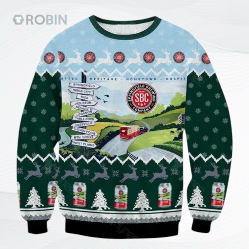 417 Lager Beer Way To Springfield Brewing Company Ugly Christmas Sweater, Sweatshirt