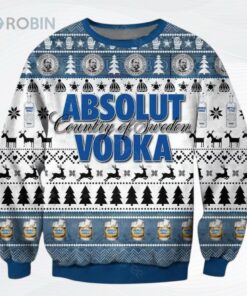 Absolut Vodka Country Of Sweden Ugly Christmas Sweater