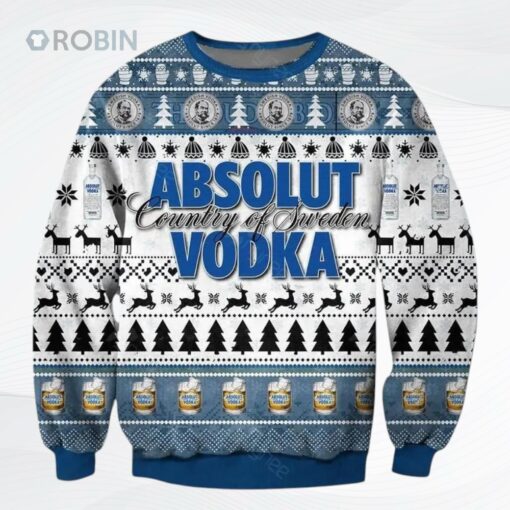 Absolut Vodka Country Of Sweden Ugly Christmas Sweater