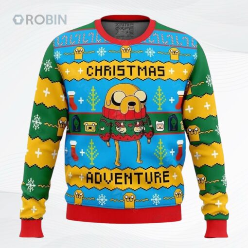Adventure Time Ugly Sweater Jake The DogAll Over Printed Ugly Christmas Sweater, Sweatshirt