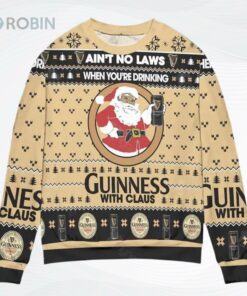 Ai Not No Laws When You Are Drinking Guinness With Claus Ugly Christmas Sweater, Sweatshirt