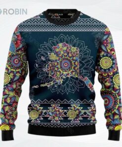 Alaska Blue Mandala Ugly Christmas Sweater