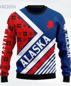 Alaska Map Lover Ugly Christmas Sweater, Sweatshirt