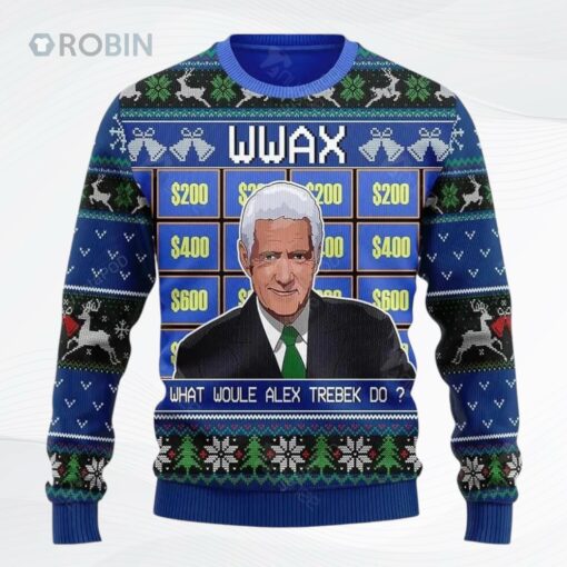 Alex Trebek Wwax Ugly Christmas Sweater