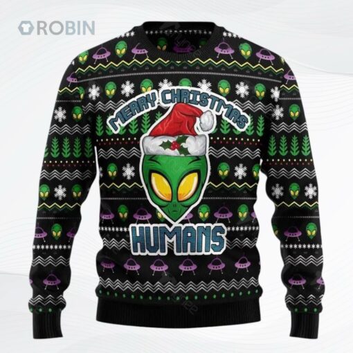 Alien Merry Christmas Humans Sweaterugly Christmas Sweater