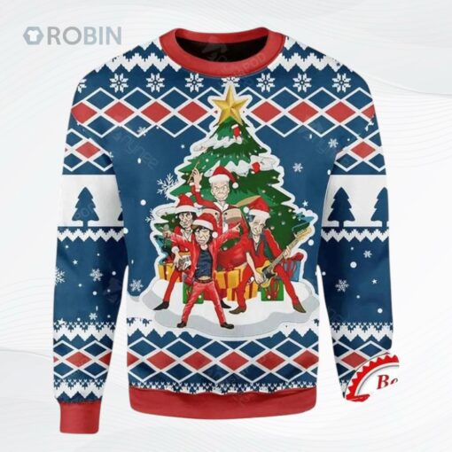 All I Want For Christmas Is Rock And Roll All Over Printed Ugly Christmas Sweater