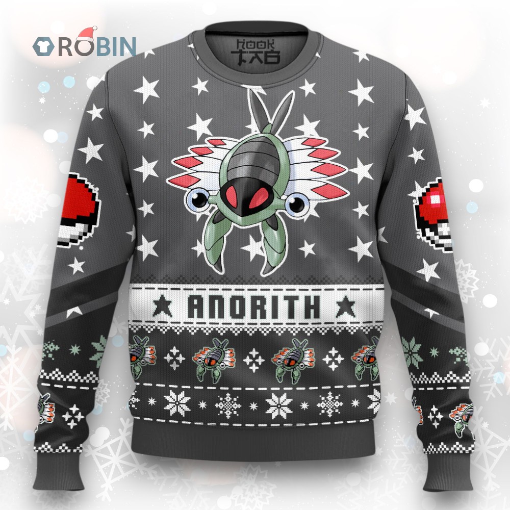 Anorith Ugly Christmas Sweater Pokemon Gen 3 Holiday Knitwear Gift Anorith Ugly Christmas Sweater Pokemon Gen 3 Holiday Knitwear Gift