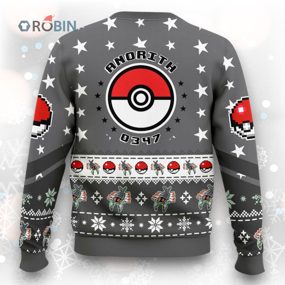 Anorith Ugly Christmas Sweater Pokemon Gen 3 Holiday Knitwear Gift Anorith Ugly Christmas Sweater Pokemon Gen 3 Holiday Knitwear Gift