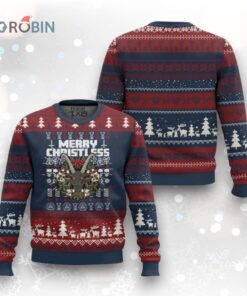 Anti Xmas Ugly Christmas Sweater Merry Christless Satan Baphomet Wreath