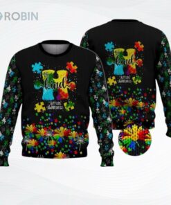 Autism Awareness Be Kind Flowers Ugly Christmas Sweater