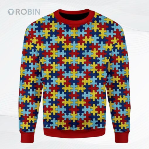 Autism Puzzel Ugly Christmas Sweater