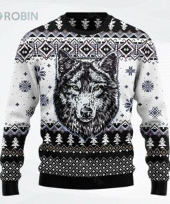 Awesome Wolf Face Womens All Over Printed Ugly Christmas Sweater, Sweatshirt