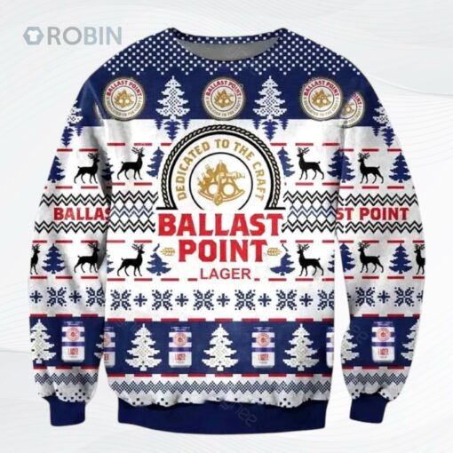 Ballast Point Lager Beer All Over Printed Ugly Christmas Sweater, Sweatshirt