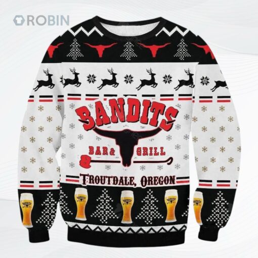 Bandits Bar Grill Troutdale Oregon All Over Printed Ugly Christmas Sweater, Sweatshirt