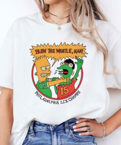 Bart Simpson Blow The Whistle Philadelphia LIX Champs Shirt