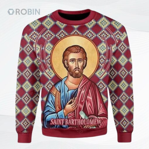 Bartholomew The Apostle Ugly Christmas Sweater, Sweatshirt