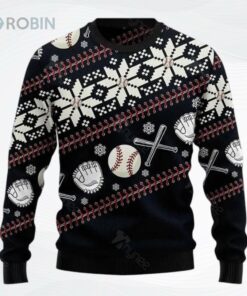 Baseball Christmas Pattern Ugly Christmas Sweater, Sweatshirt