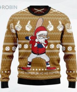 Baseball Ho Ho Homerun Christmas Ugly Christmas Sweater, Sweatshirt