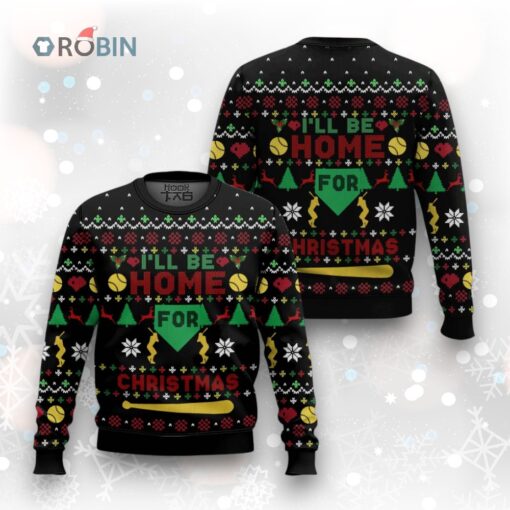 Baseball Home Run Ugly Christmas Sweater