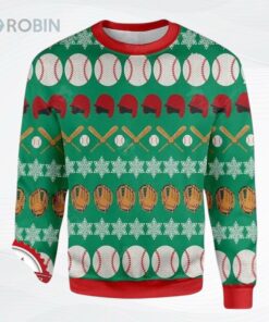 Baseball Pattern Santa Claus Ugly Christmas Sweater