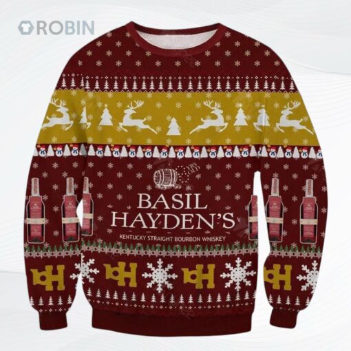 Basil Hayden Is Kentucky Straight Bourbon Whiskey Ugly Christmas Sweater, Sweatshirt