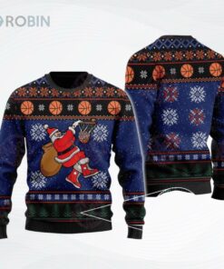 Basketball Santa Clause Ugly Christmas Sweater