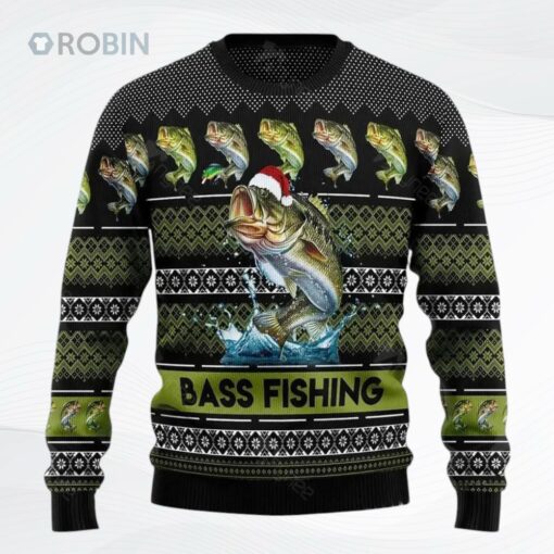 Bass Fishing Ugly Christmas Sweater, Sweatshirt