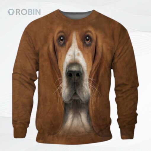 Basset Hound Tthj Nvm All Over Printed Ugly Christmas Sweater