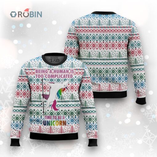Be A Unicorn Ugly Christmas Sweater