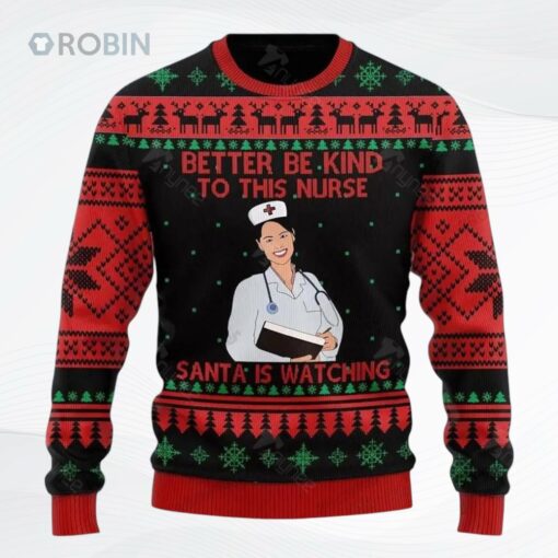 Be Good With This Nurse Ugly Christmas Sweater, Sweatshirt