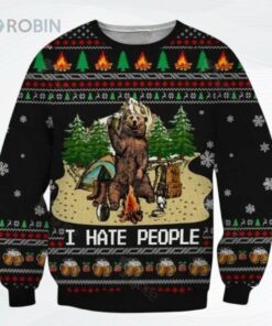 Bear Beer Camping Ugly Christmas Sweater, Sweatshirt