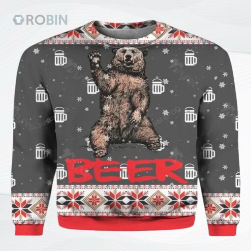 Bear Beer Ugly Christmas Sweater, Sweatshirt