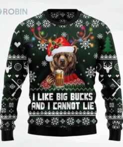 Bear Hunting And Beer Like Big Bucks And Cannot Lie Ugly Christmas Sweater