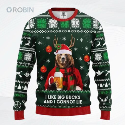 Beer Bear Christmas Ugly Christmas Sweater, Sweatshirt