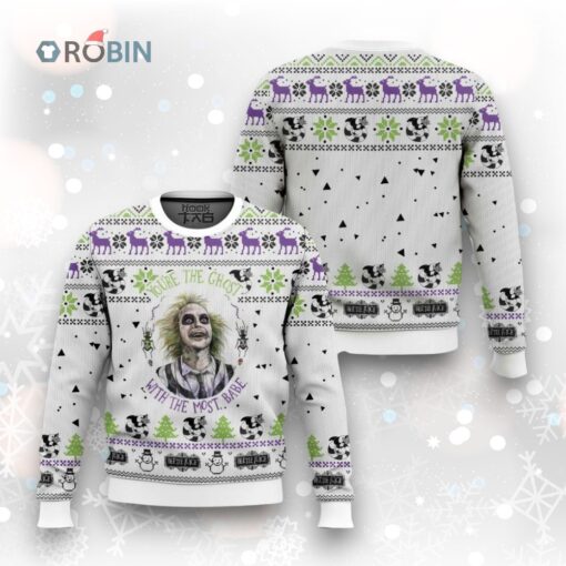 Beetlejuice Christmas Ugly Wool Knitted Sweater