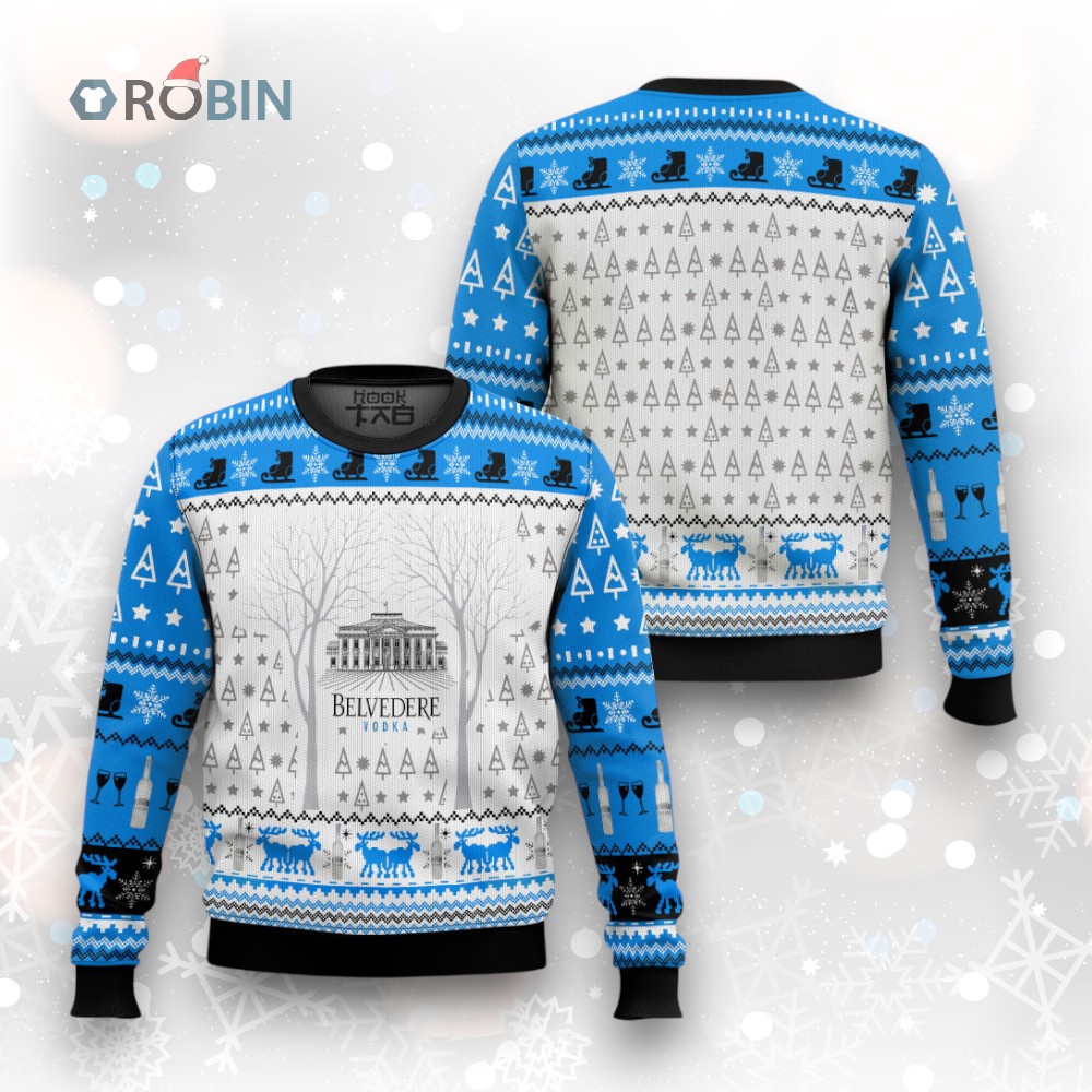 Belvedere Vodka 3D Printed Ugly Christmas Sweater Belvedere Vodka 3D Printed Ugly Christmas Sweater