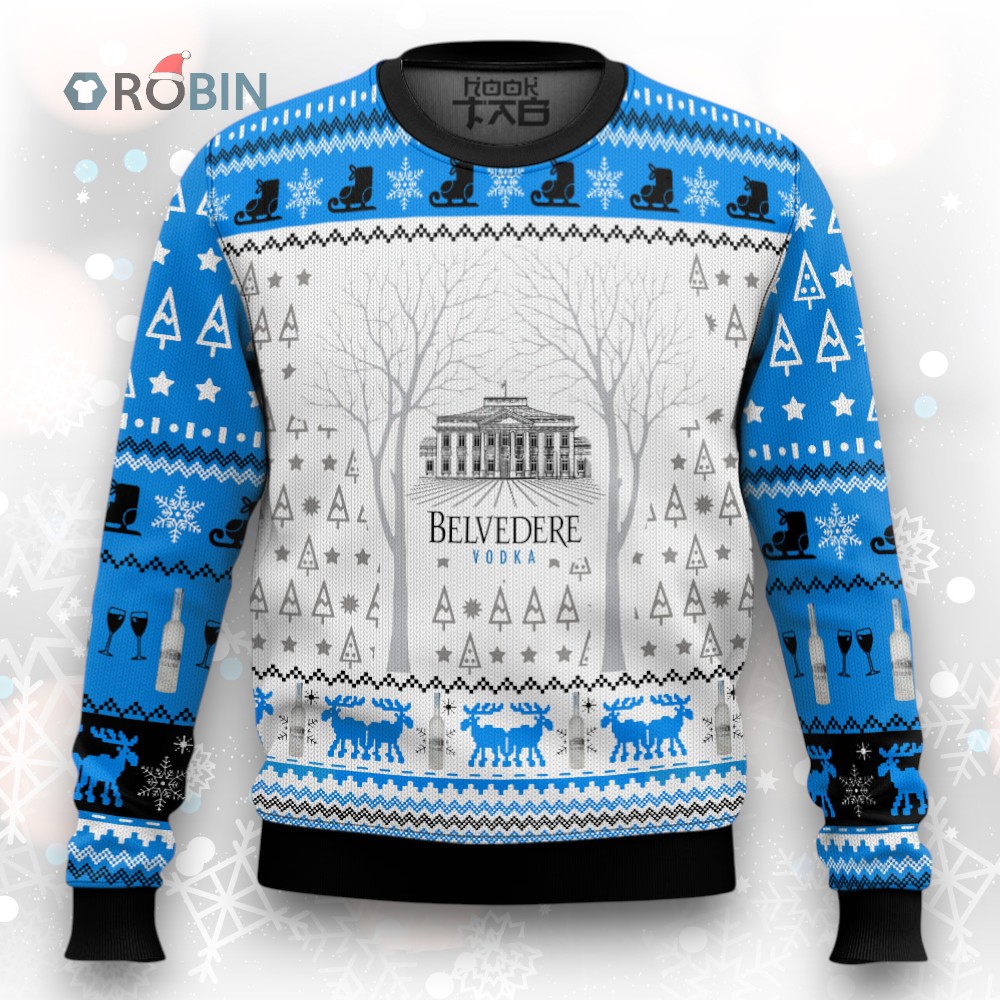 Belvedere Vodka 3D Printed Ugly Christmas Sweater Belvedere Vodka 3D Printed Ugly Christmas Sweater