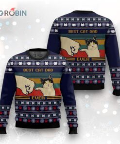 Best Cat Dad Ever Christmas Ugly Christmas Sweaters For Couples