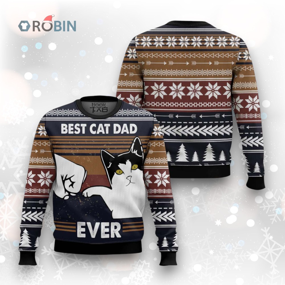 Best Cat Dad Ever Ugly Christmas Sweater Best Cat Dad Ever Ugly Christmas Sweater