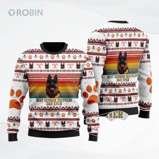 Best German Shepherd Dog Dad Ugly Christmas Sweater