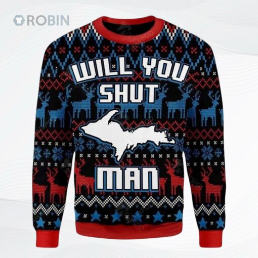 Bidden Will You Shut Man Ugly Christmas Sweater