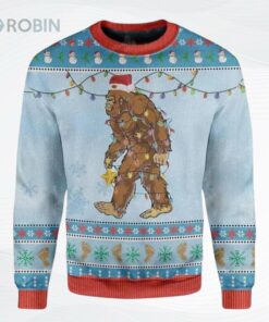 Big Foot Light Shape Christmas Ugly Christmas Sweater Big Foot Light Shape Christmas Ugly Christmas Sweater